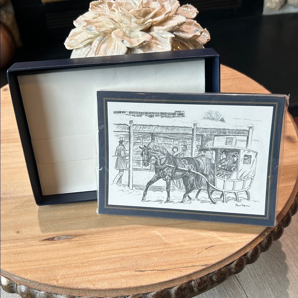 Box Set x 12 Brook Brothers/ Paul Brown 1940 Horse Carriage Cards w/‎ Envelopes